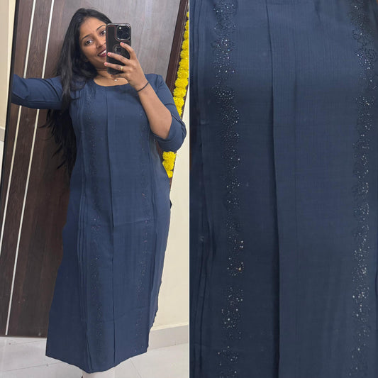 Blue Work Kurti