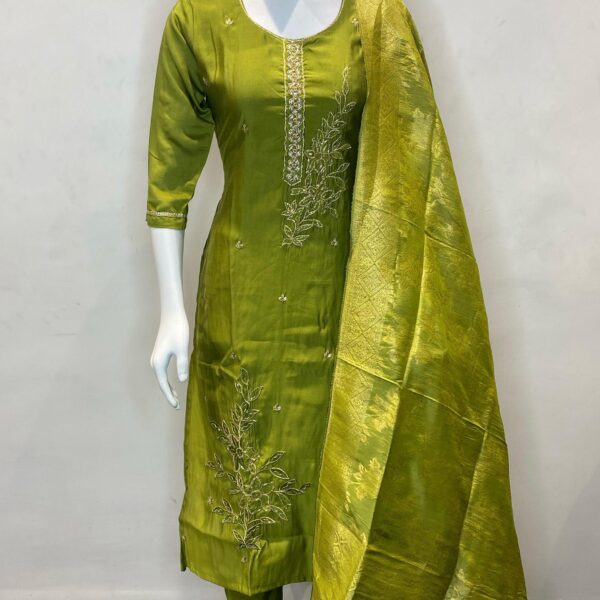 Rama Green with Handwork Kurta Set