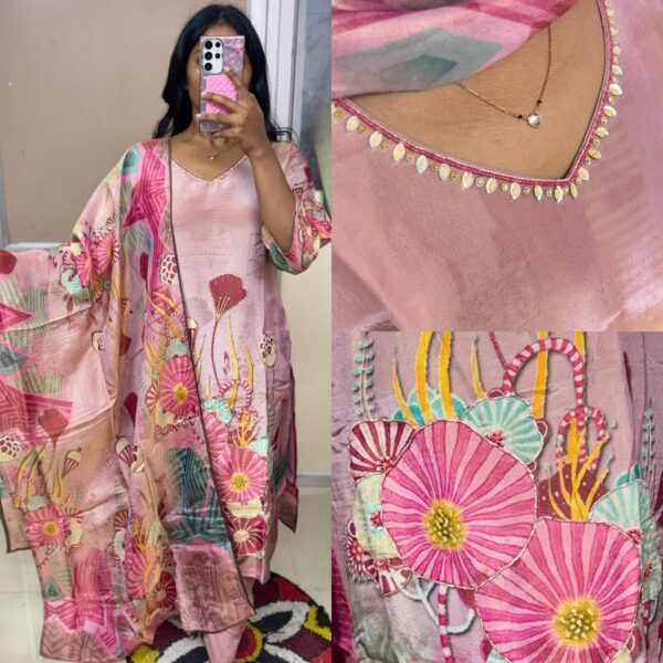 Baby Pink Pure Viscose Shimmer Kurta Set