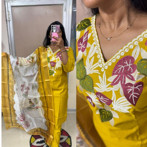Yellow Traditional Handwork Kurta Set