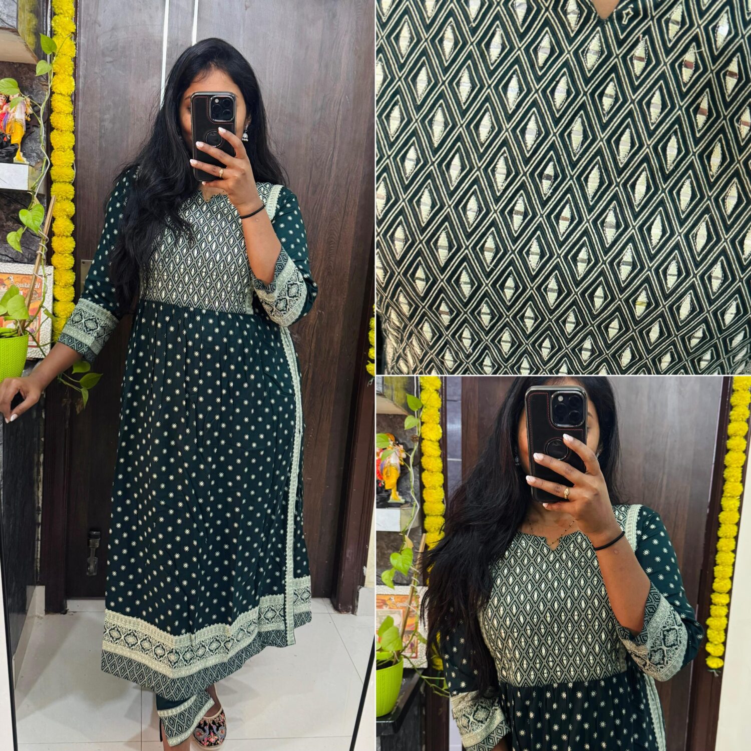 Pure Cotton Mix Green 2piece kurta Set