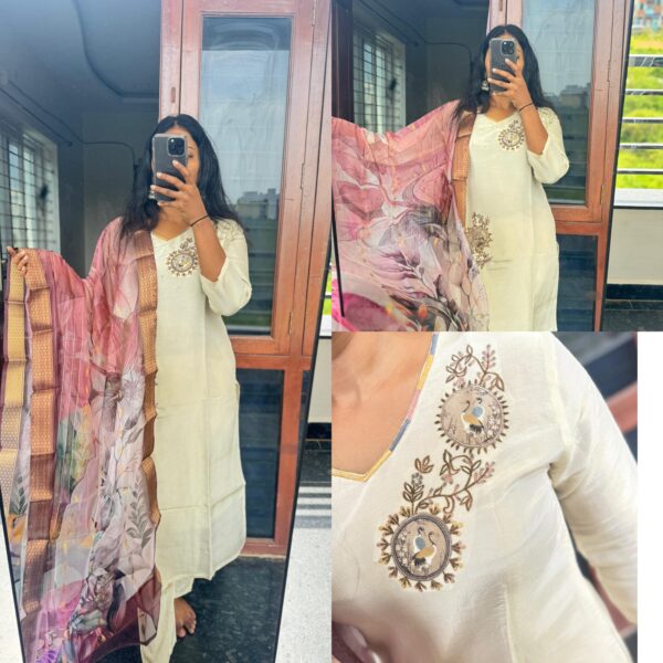 Tissue Shimmer Contrast Dupatta Kurta Set