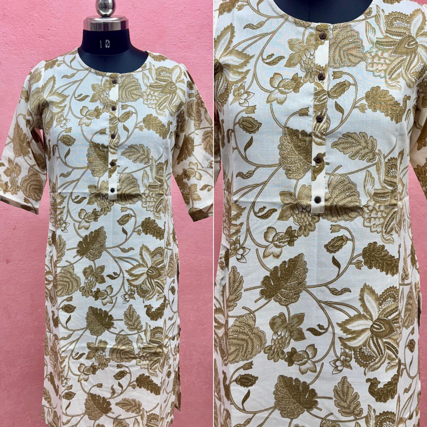 Floral Print Cotton Kurta