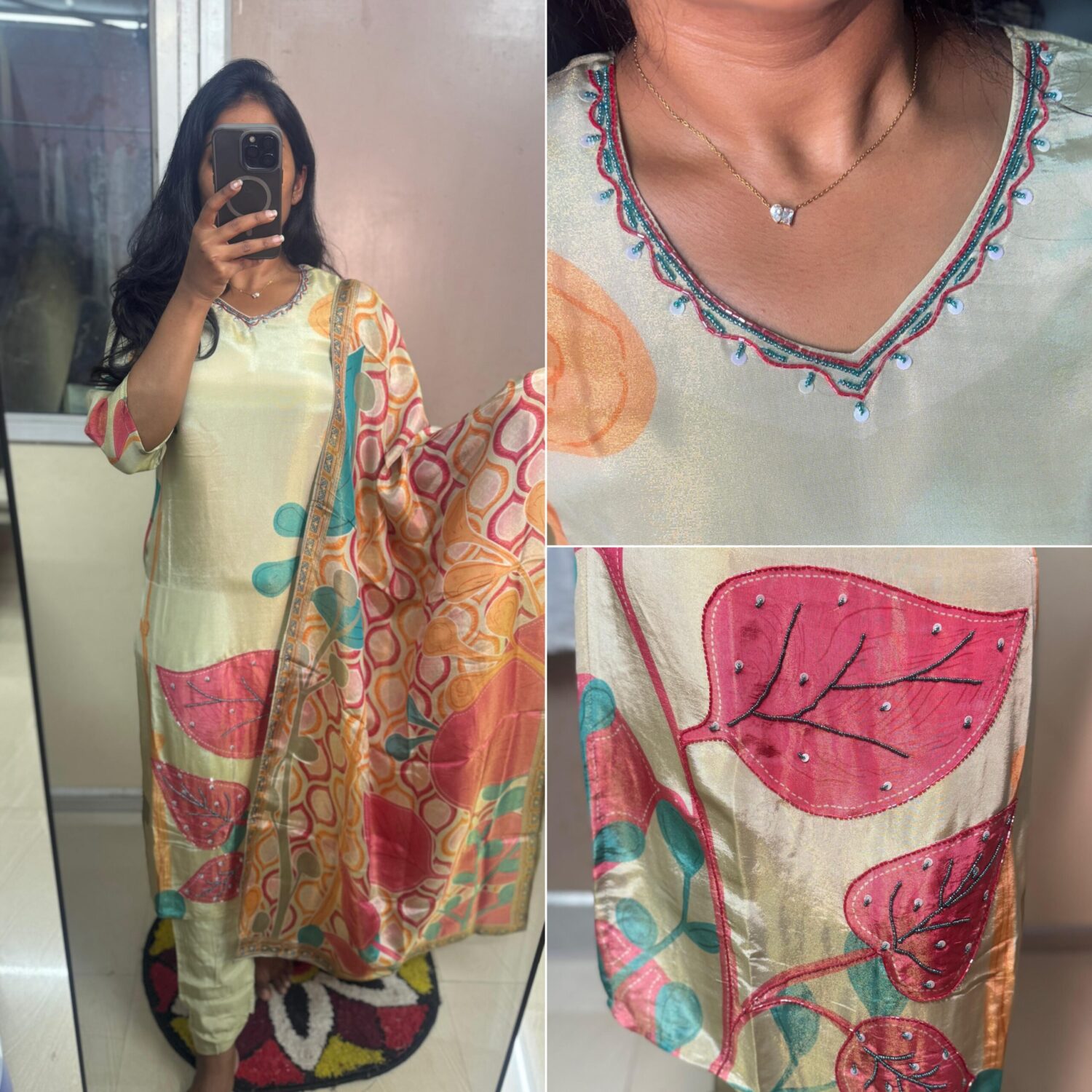 Pista Green Pure Viscose Shimmer Kurta Set