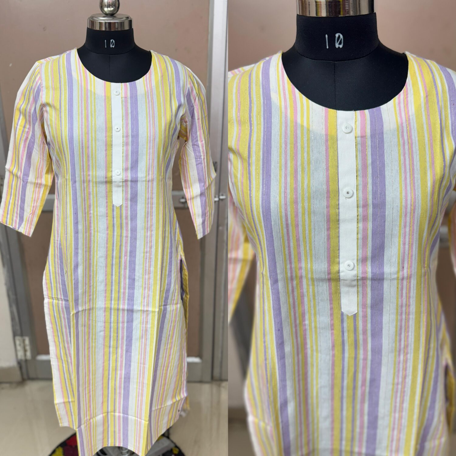Yellow Comfortable and Stylish Striped kurta