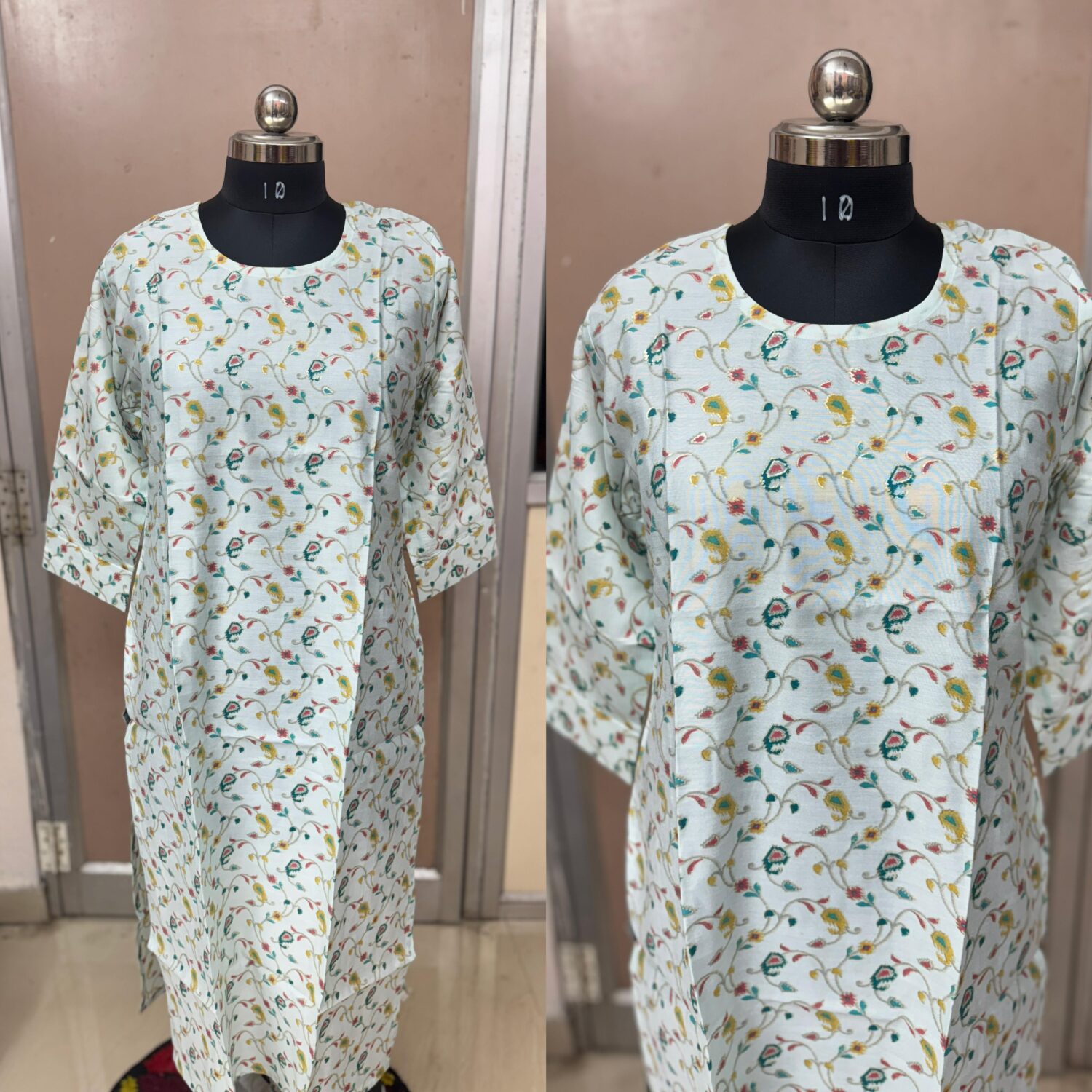 Sea Blue Multi Printed Kurta