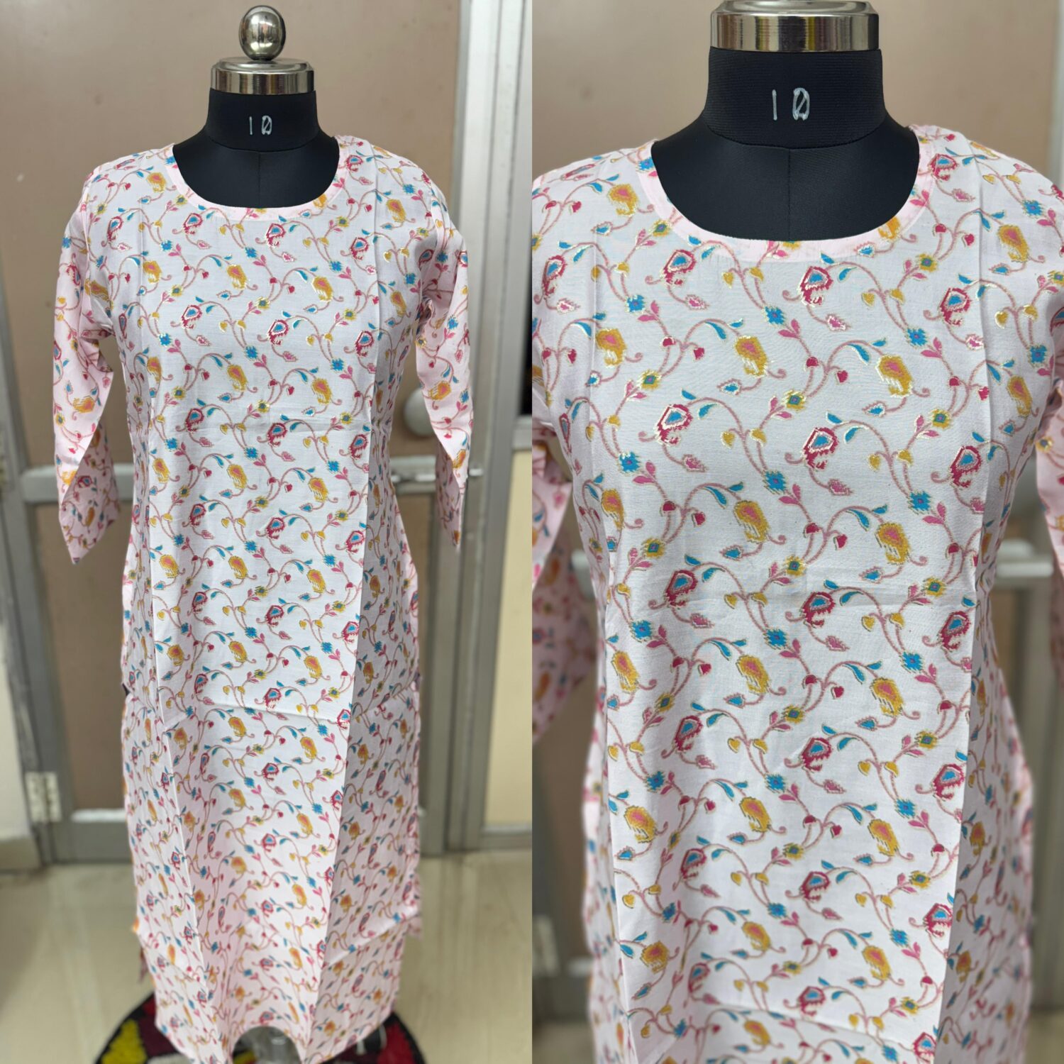 Baby Pink Multi Printed Kurta