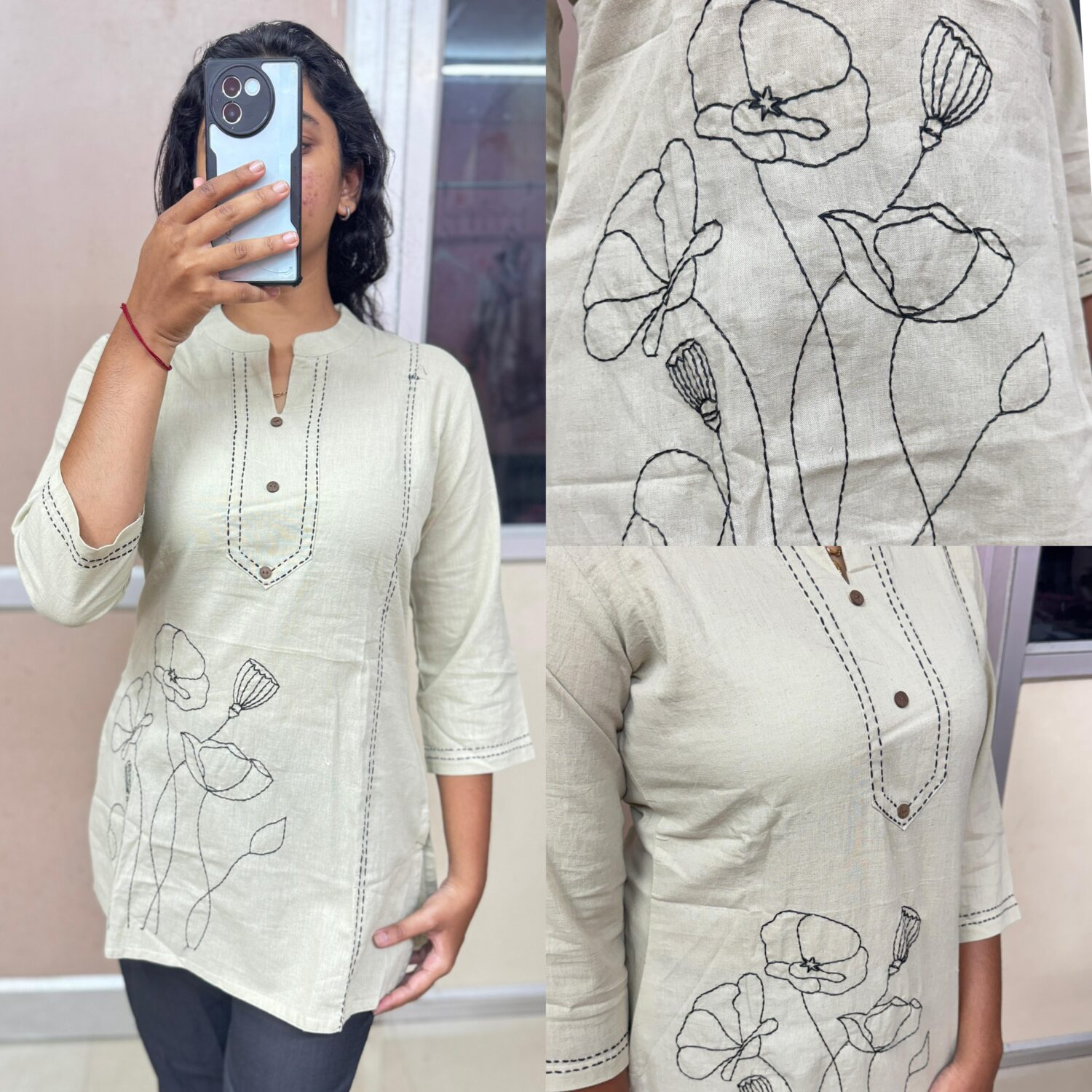 Antique White Designed Only Kurti