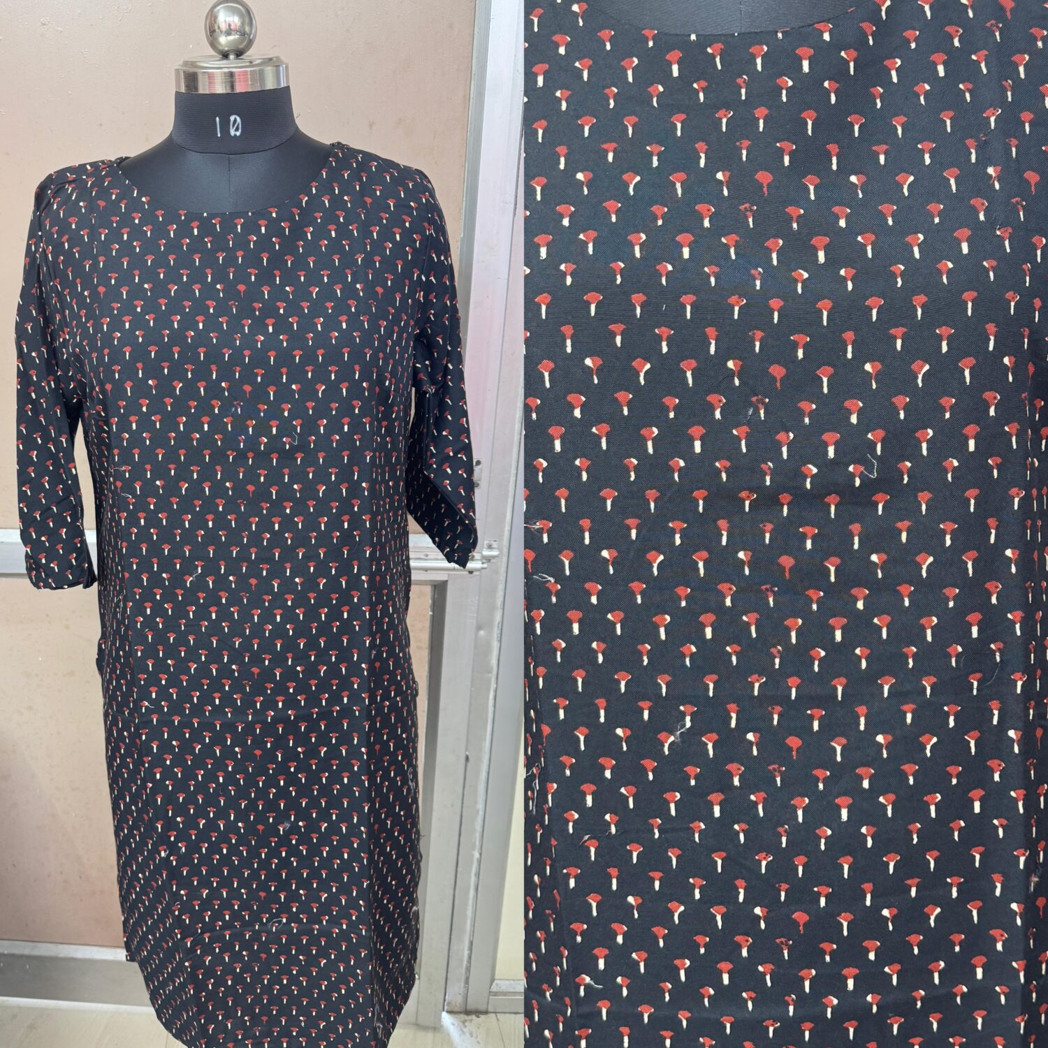 Cotton Black Print Kurti