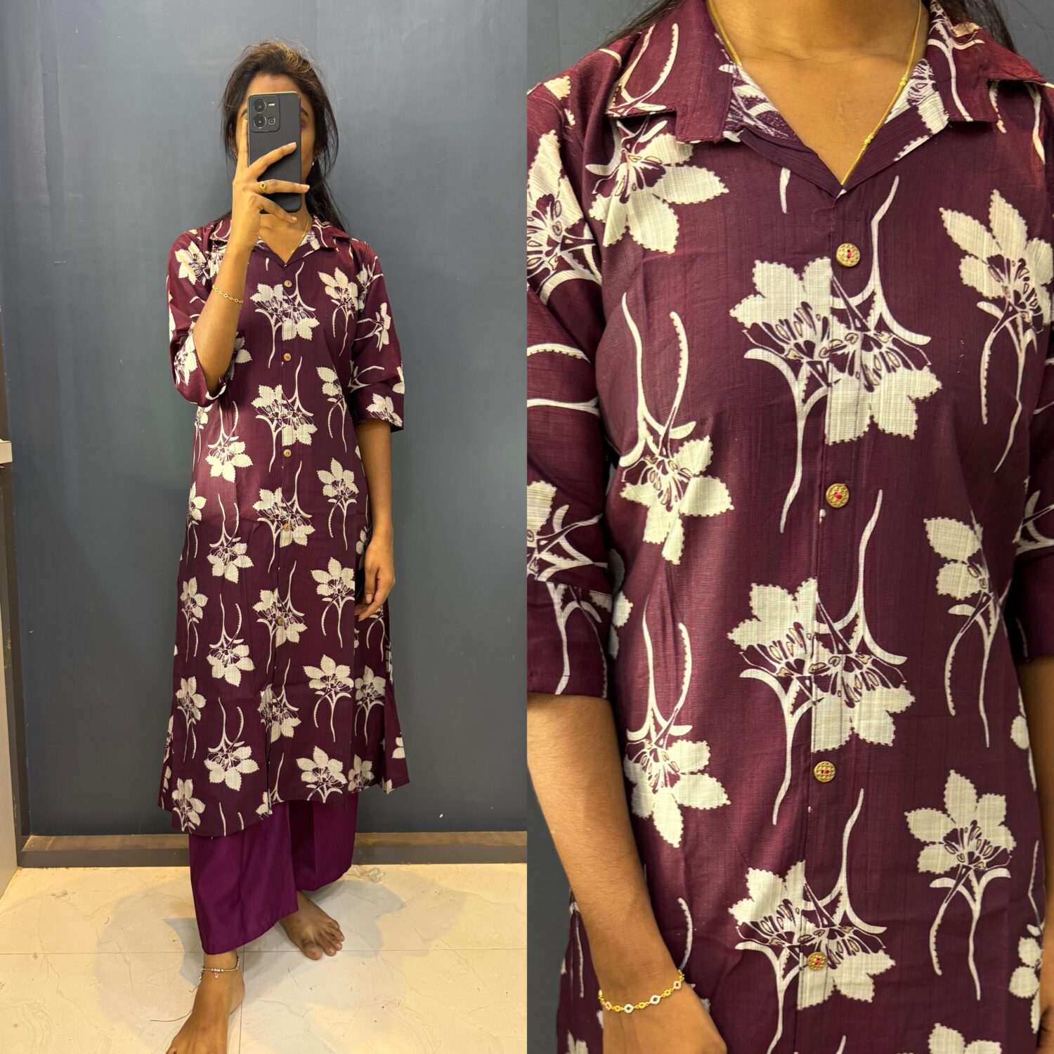 Vetican Wine Printed 2pc Set