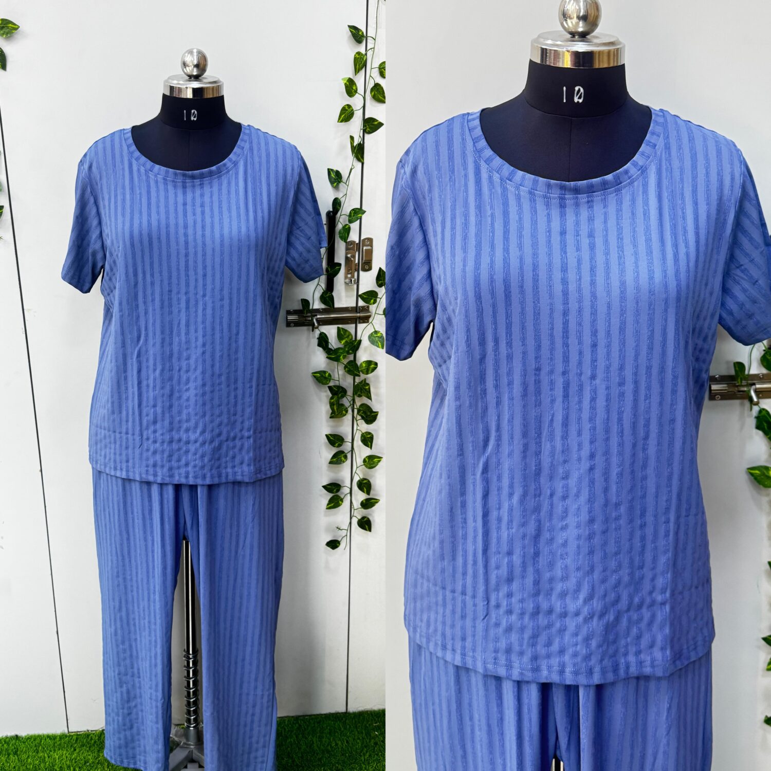 Rin Blue stripes – Hosiery Fabric – Night Wear