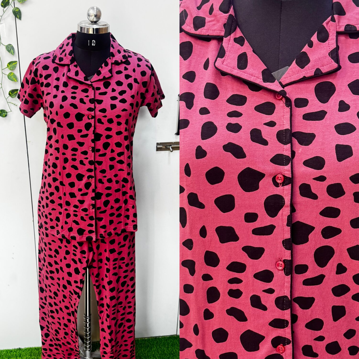 Pink Hosiery Fabric All Over Printed – Night Wear