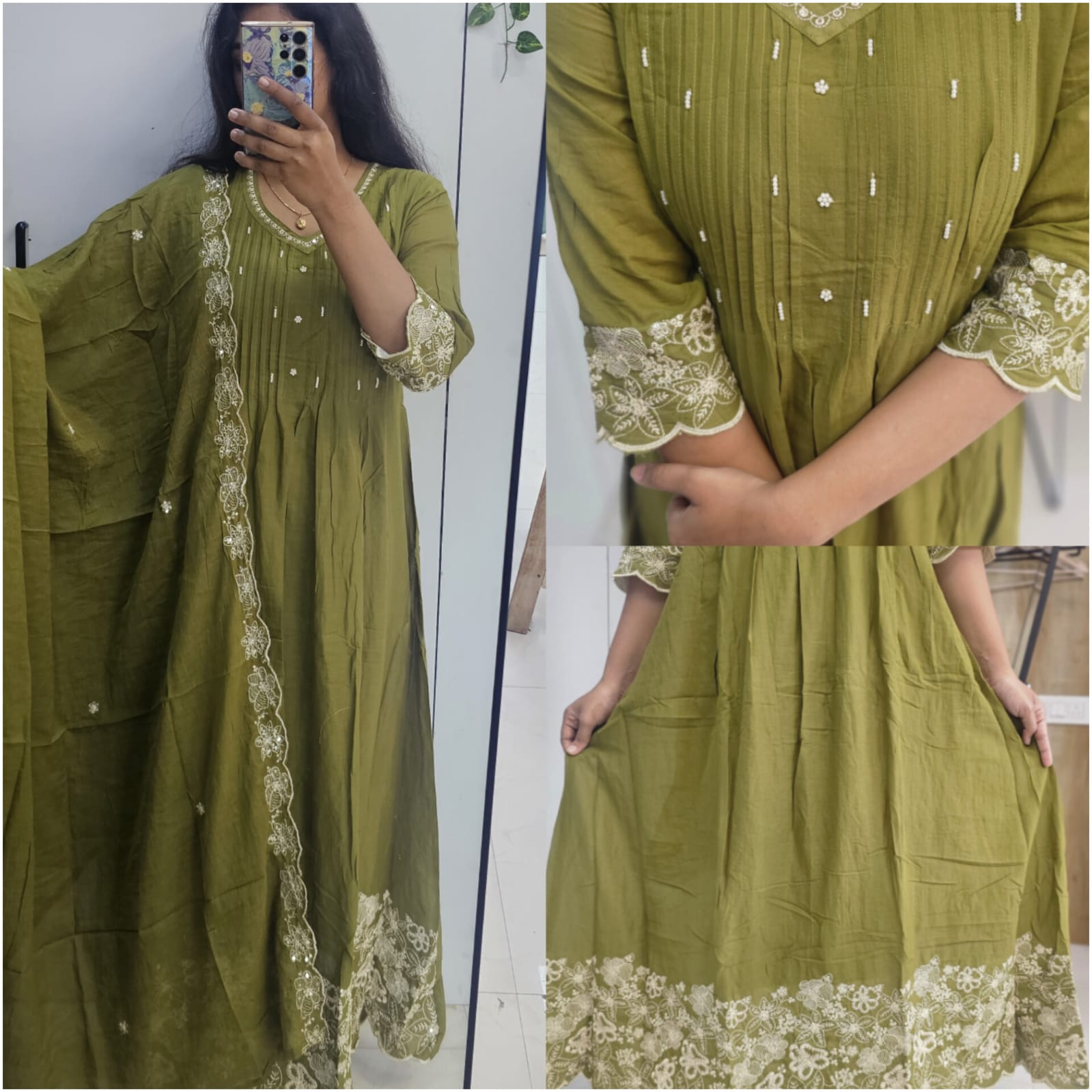 Mendi mul coton anarakli beat and lays works kurths set (prefer next size)