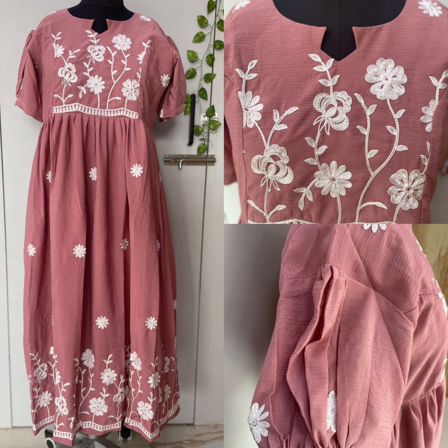 Pink Frock Thread Work Full Length lining – PMD11