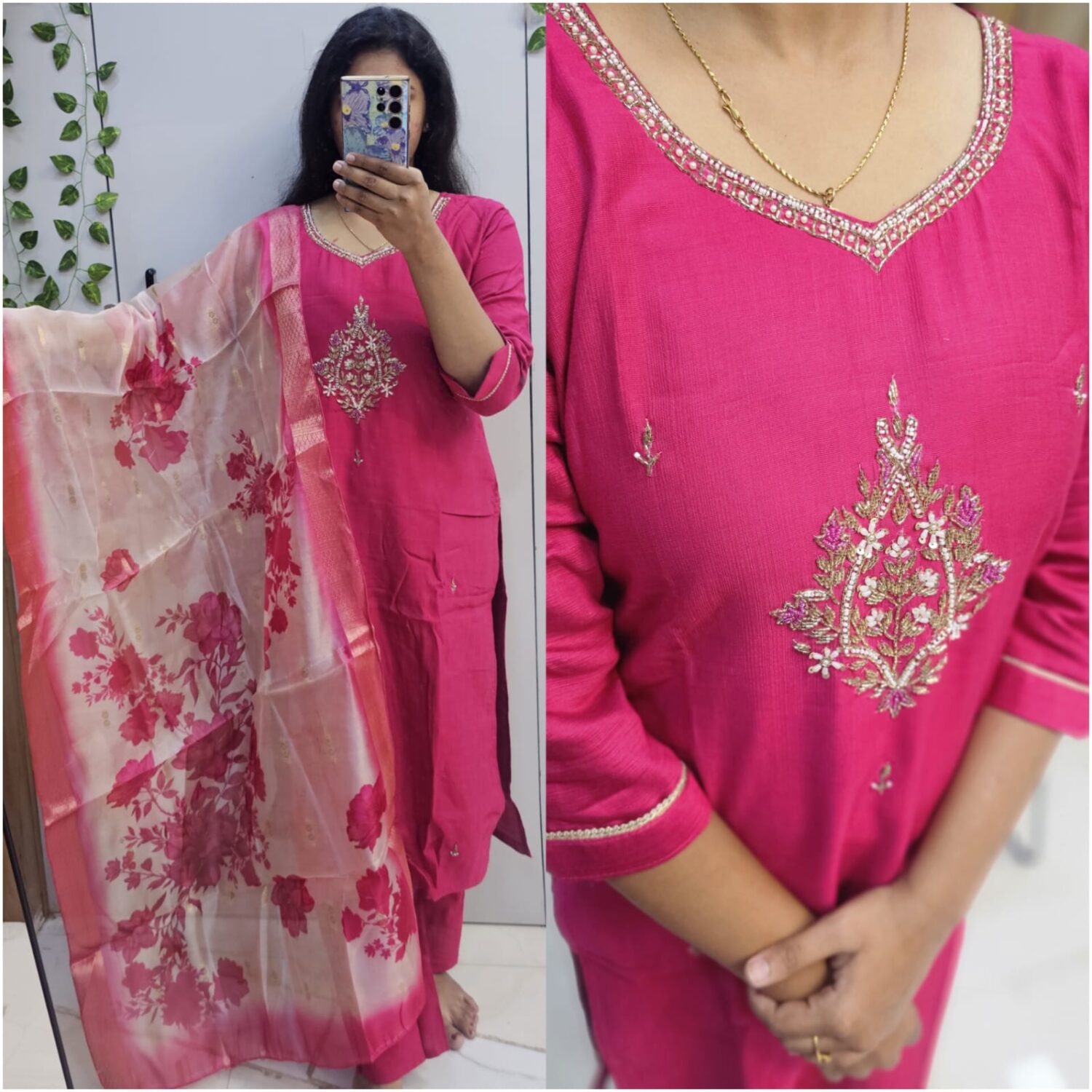 Pink Vatican Kundan Embroidery Kurta Set (Prefer Next Size) – PMA162