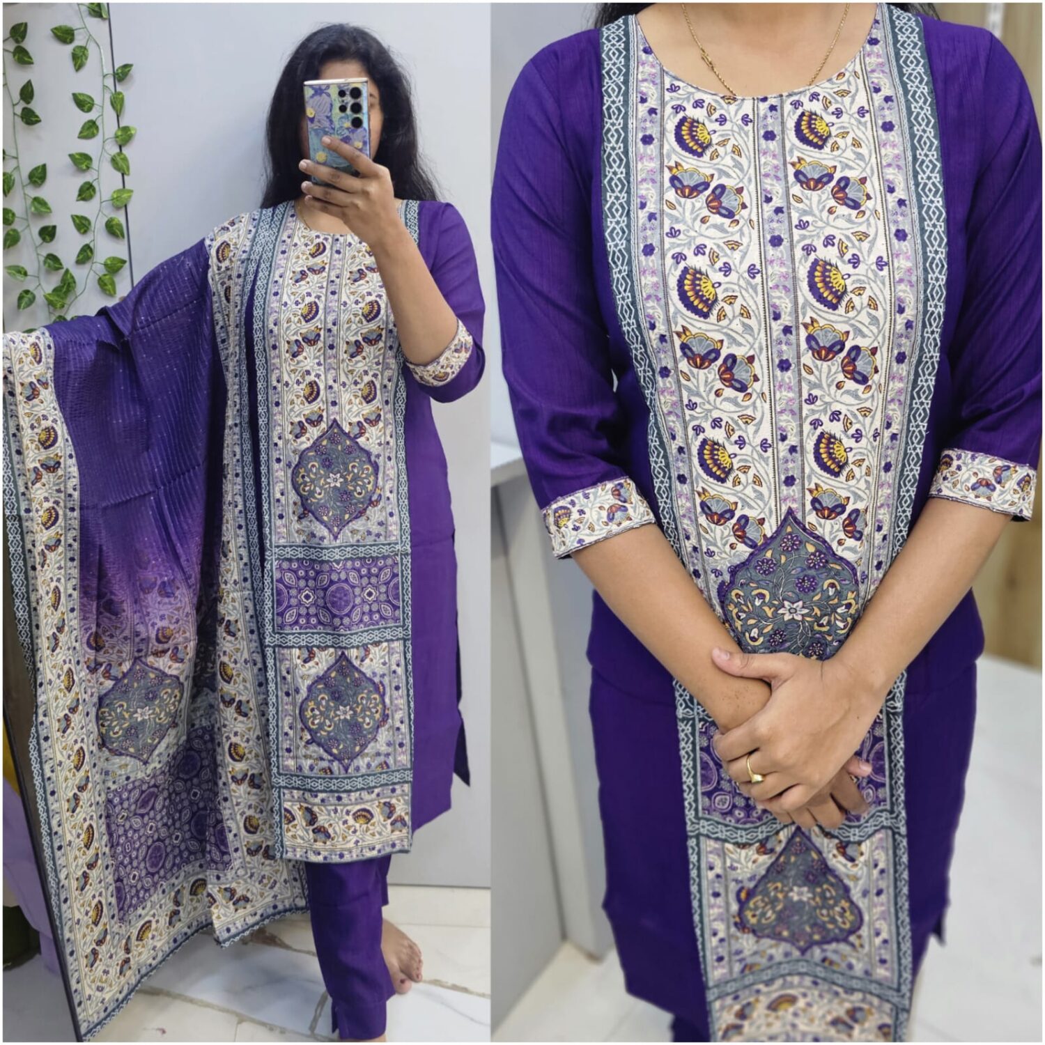 Purple Vatican Embroidery Kurta Set – PMA167