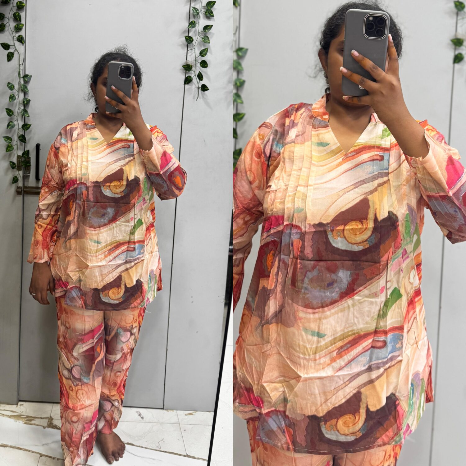 Multi Rayon Fabric Night Suit(2pc – Prefer Next Size) – PMA242