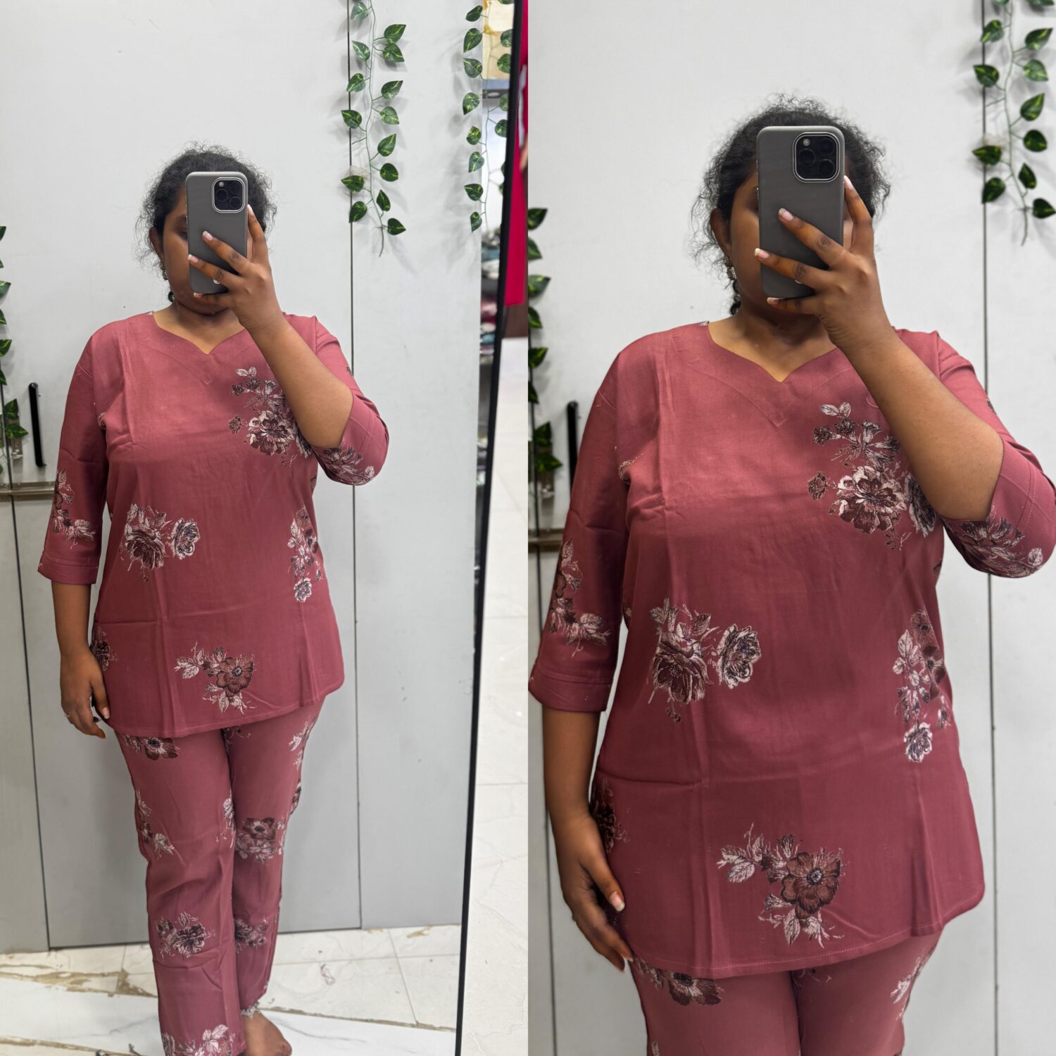 Maroon Rayon Fabric Night Suit(2pc – Prefer Next Size) – PMA230