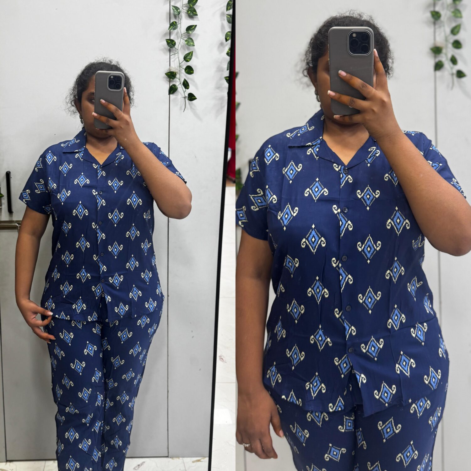 Printed Blue top with Pant – Hosiery Fabric – Night Wear